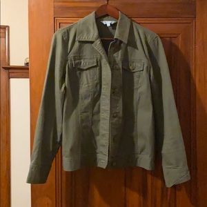Denim utility jacket - olive green